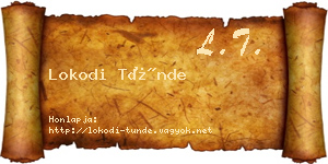 Lokodi Tünde névjegykártya
